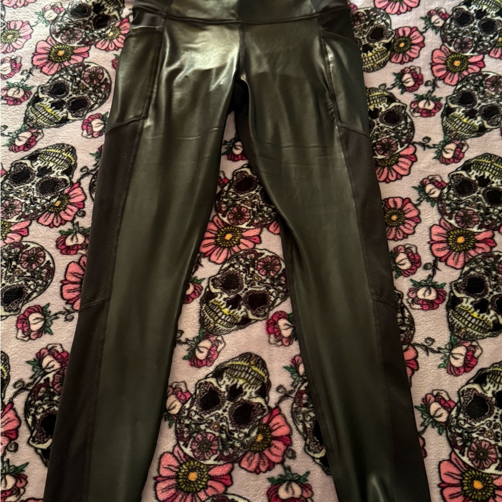 Athleta Black Faux Leather Leggings